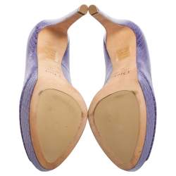 Dior Purple Python Peep Toe Miss Dior Platform Pumps Size 41