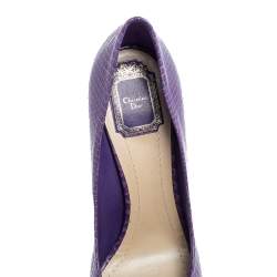 Dior Purple Python Peep Toe Miss Dior Platform Pumps Size 41