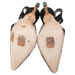 Dior Beige/Black Net And Suede  J'adior Slingback Sandals Size 39 