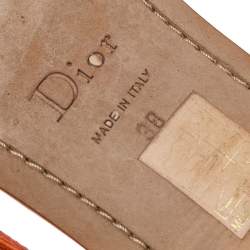 Pre Owned Dior Multicolor Leather Floral Detail Thong Sandals Size 38