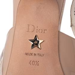 مملوكة مسبقًا Dior Beige Patent Leather J'adior Slingback Sandals Size 40.5