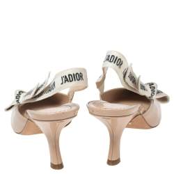 مملوكة مسبقًا Dior Beige Patent Leather J'adior Slingback Sandals Size 40.5