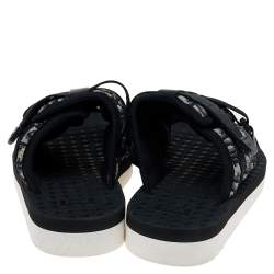 Dior Black/Beige Canvas Slide Sandals Size 40