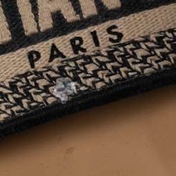 Pre Owned Dior beige/Black Canvas Logo Embroidered D-Way Flat Slides Size 40