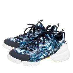 مملوكة مسبقًا Dior Multicolor Tropicalia Print Technical Fabric And Leather D-Connect Sneakers Size 38