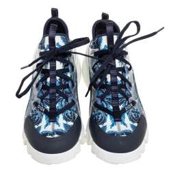 مملوكة مسبقًا Dior Multicolor Tropicalia Print Technical Fabric And Leather D-Connect Sneakers Size 38