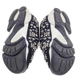 Pre Owned Dior Black Mesh Fusion Embellished Slip On Sneakers Size 34.5