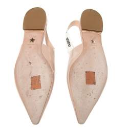 Pre Owned Dior Beige Patent Leather J'adior Slingback Flat Sandals Size 38