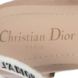 Pre Owned Dior Beige Patent Leather J'adior Slingback Flat Sandals Size 38