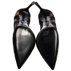 مملوكة مسبقًا Dior Black Net And Suede Pointed Toe Pumps Size 38.5