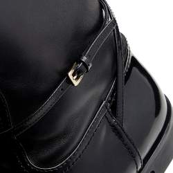 Pre Owned Dior Black Patent Leather Knee Length Boots Size 37.5