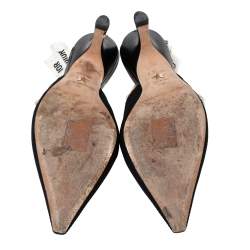 Dior Black Fabric J'adior Slingback Pointed Toe Sandals Size 38