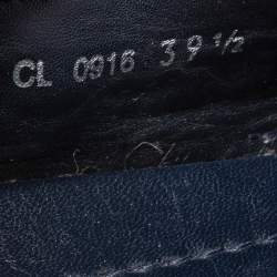 مملوكة مسبقًا حذاء إسبادريل ديور فلات براري دنيم مطرز زهور دنيم أزرق مقاس 39.5