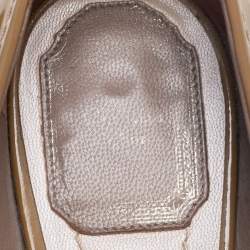 Pre Owned Dior Brown Patent Leather Buckle Detail Pumps Size 38.5