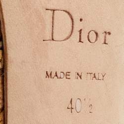 Dior Brown Karung and Suede Braid Bow Slingback Sandals Size 40.5