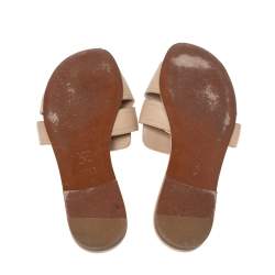 مملوكة مسبقًا صندل سلايد فلات ديور 30 مونتايغن جلد بيج مقاس 41