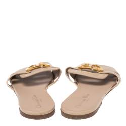 مملوكة مسبقًا صندل سلايد فلات ديور 30 مونتايغن جلد بيج مقاس 41