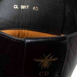 مملوكة مسبقًا Dior Black Leather Wildior Knee Length Combat Boots Size 40