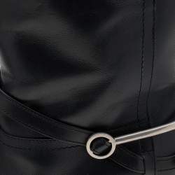 Pre Owned Dior Black Leather Mid Calf Boots Size 37