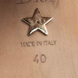 Pre Owned Dior Black Coarse Glitter T-Bar Ankle-Strap Sandals Size 40