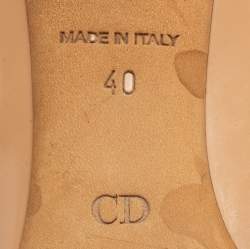 Pre Owned Dior Beige Leather Logo Bow Peep Toe Pumps Size 40 