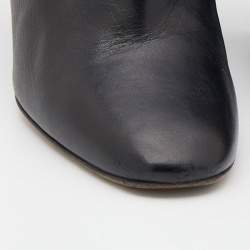 Dior Black Leather Wedge Ankle Wrap Booties Size 37