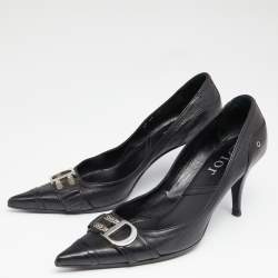 Balenciaga Silver/Black Patent And Leather Pointed Toe Pumps Size 38.5 -  ShopStyle