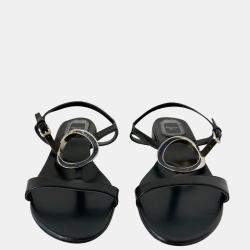 Pre Owned صندل ديور جلد أسود بثعبان مقاس 39