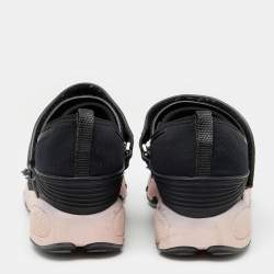 Dior Black Neoprene And Mesh Fusion Embellished Velcro Strap Sneakers Size 36