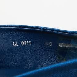 Pre Owned Dior Blue Canvas Flower Embellished Espadrille Flats Size 40