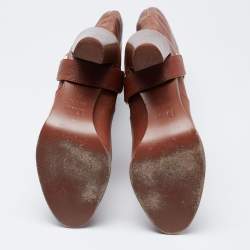 مملوكة مسبقًا حذاء بوت ديور جلد بني CD  بطول الركبة مقاس 38