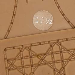 Pre Owned Dior Two Tone Satin Embroidered Espadrille Flats Size 37.5