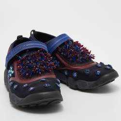 Pre Owned حذاء رياضي ديور فيوجن شبك وقماش متعدد الألوان مزخرف عنق منخفض مقاس 39