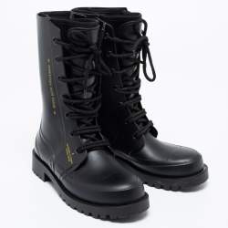  Dior Black Oblique Rubber And Fabric Diorcamp Mid Calf boots Size 37