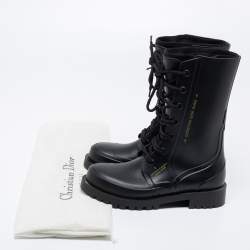  Dior Black Oblique Rubber And Fabric Diorcamp Mid Calf boots Size 37