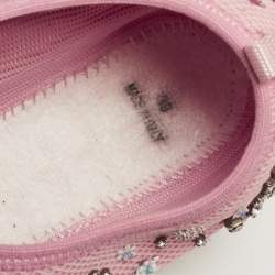 Dior Pink Mesh Crystal Embellished Fusion Sneakers Size 39