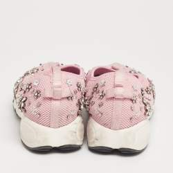 Dior Pink Mesh Crystal Embellished Fusion Sneakers Size 39