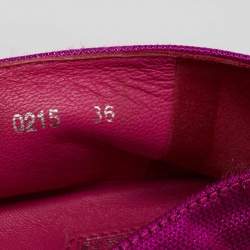 Dior Pink Canvas Embellished Espadrille Flats Size 36
