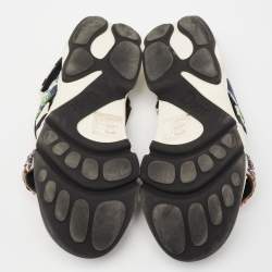 Dior Multicolor Print Canvas And Sequin Trio Fusion Slingback Sandals Size 37