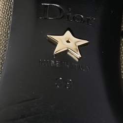 Pre Owned حذاء فلات ديور بيبي دي  ماري جين سويدي وشبك أسود بحافة مقاس 38