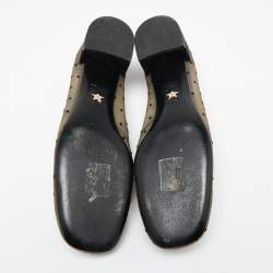 Pre Owned حذاء فلات ديور بيبي دي  ماري جين سويدي وشبك أسود بحافة مقاس 38