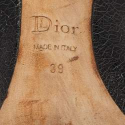 Dior Black Crackled Leather Pointed Toe Pumps Size 39