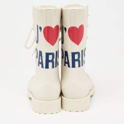 Dior Cream Rubber Diorcamp  Combat Boots Size 35