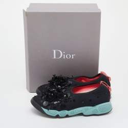Dior Black Mesh Fusion Embellished Slip On Sneakers Size 38.5