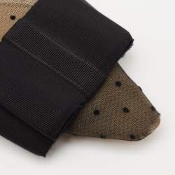 Pre Owned Dior Black Mesh And Suede Trim Polka Dot Bow Slingback Flats Size 36