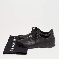 Pre Owned Dior Black Leather and Suede Low Top Sneakers Size 36