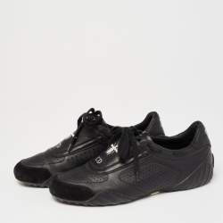 Pre Owned Dior Black Leather and Suede Low Top Sneakers Size 36