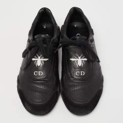Pre Owned Dior Black Leather and Suede Low Top Sneakers Size 36