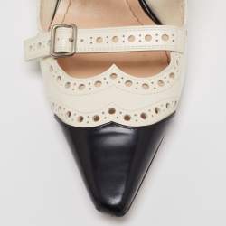 مملوكة مسبقًا حذاء سلايد ديور سبيكتاديور جلد أبيض/أسود مقاس 38