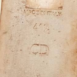 Pre Owned Dior Cream Patent Leather Metal Buckle Ballet Flats Size 41.5